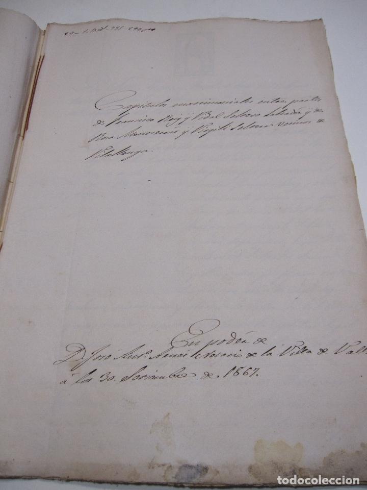 Manuscritos antiguos: CARPETILLA DOCUMENTOS VILALLONGA DEL CAMP, VALLS, 1859, 1866, 1867 - Foto 2