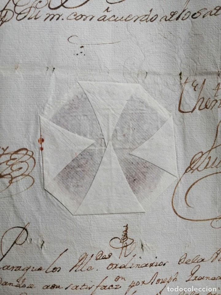 Manuscritos antiguos: IMPORTANTE ESCRITURA DE 1753 CON SELLO - Foto 1