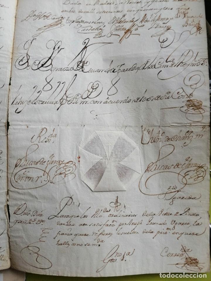 Manuscritos antiguos: IMPORTANTE ESCRITURA DE 1753 CON SELLO - Foto 6