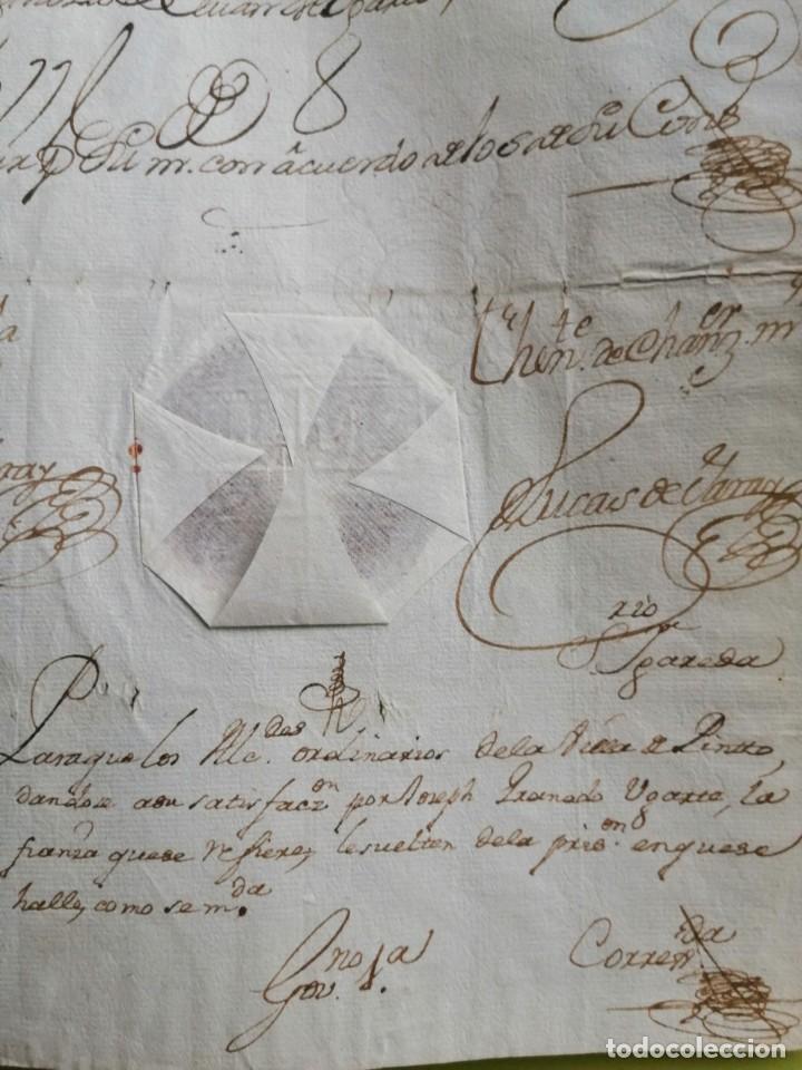 Manuscritos antiguos: IMPORTANTE ESCRITURA DE 1753 CON SELLO - Foto 7
