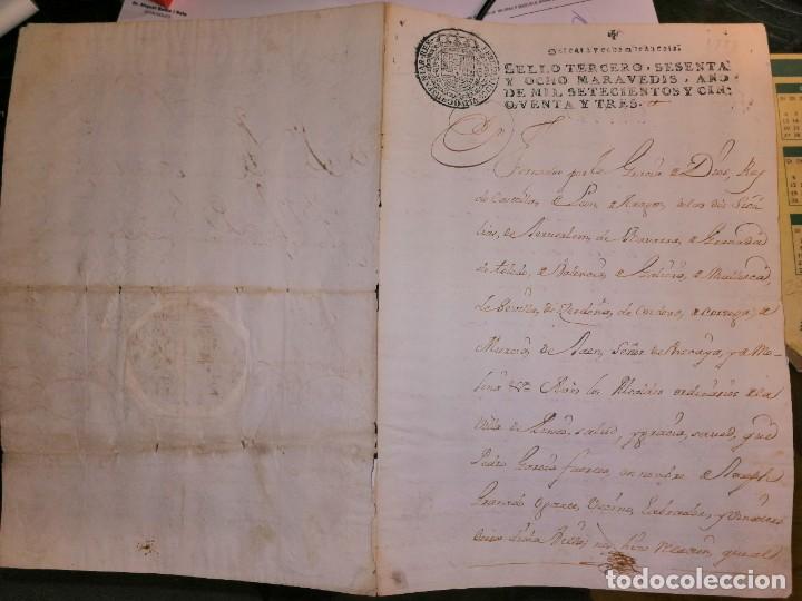 Manuscritos antiguos: IMPORTANTE ESCRITURA DE 1753 CON SELLO - Foto 8
