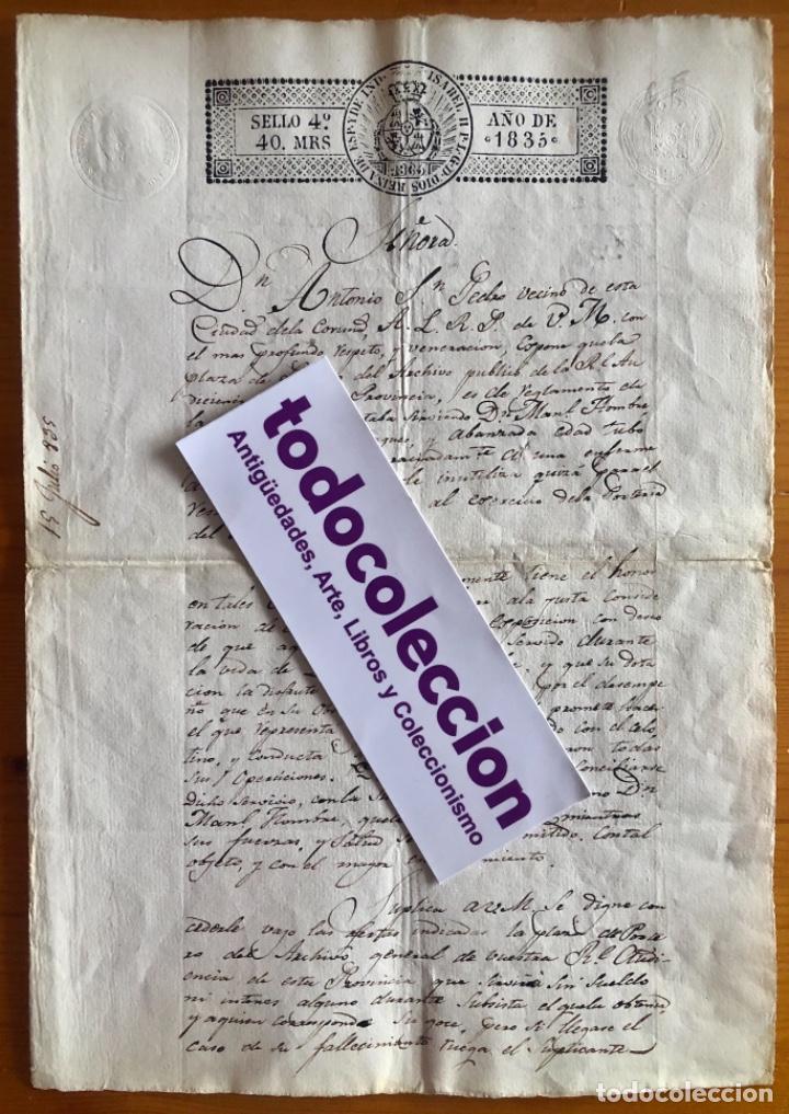 Manuscritos antiguos: LA CORU&Ntilde;A- MANUSCRITO- 1835 - Foto 1