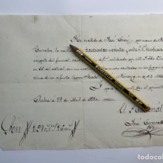 Manuscritos antiguos: CHELVA, DOCUMENTO MANUSCRITO DERECHOS DE FUNERAL, MISAS CANTADAS… EL VICARIO SANTIAGO… (A.1880)