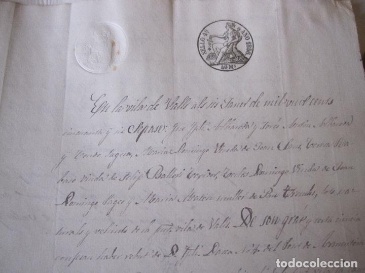 Manuscritos antiguos: LOTE DE 37 DOCUMENTOS DE VALLS (TARRAGONA) DE 1850 A 1867 - Foto 6