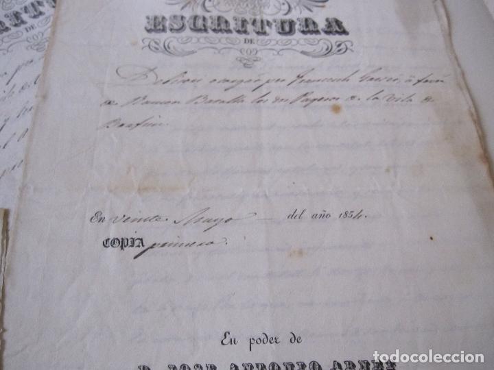 Manuscritos antiguos: BRAFIM, TRES DOCUMENTOS 1853, 1854 Y 1861. VENTA Y DEBITORIO. - Foto 3