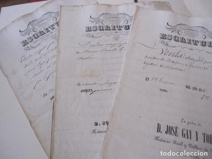 Manuscritos antiguos: BRAFIM, TRES DOCUMENTOS 1853, 1854 Y 1861. VENTA Y DEBITORIO. - Foto 1