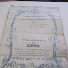 Manuscritos antiguos: EL MORELL, 1873. CARTA DE PAGO Y CANCELACIÓN FRANCISCO RAMON A FAVOR DE FRANCISCO MAÑE FORTUNY. Lote 323635228