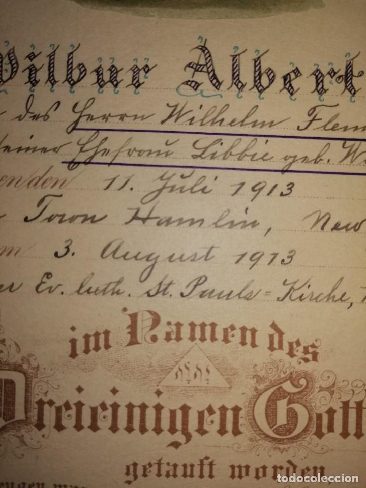 Manuscritos antiguos: CERTIFICADO BAUTISMO 1913 - Foto 2