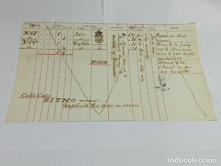 Alte Manuskripte: ORDEN DE VINOS. MANUSCRITO. DESCRIPCION, PRECIO. ANOTACIONES. VER