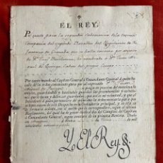Manuscritos antiguos: FIRMA ORIGINAL REAL DE CARLOS IV. NOMBRAMIENTO DE UN OFICIAL DEL EJÉRCITO. GRANADA 1.798. Lote 325371313