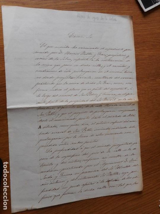Manuscrits anciens: MANUSCRITO.NARCISO BATLLE GRAU.ARRABAL SAN PABLO.MINA DE AGUA.LA SELVA DEL CAMP.TARRAGONA 1872