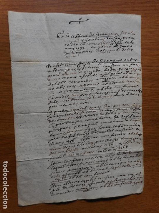 Manuscrits anciens: ANTIGUO MANUSCRITO CATALAN.RAFEL TORRES. GRA&Ntilde;ENA GRANYENA LERIDA 1592-1620