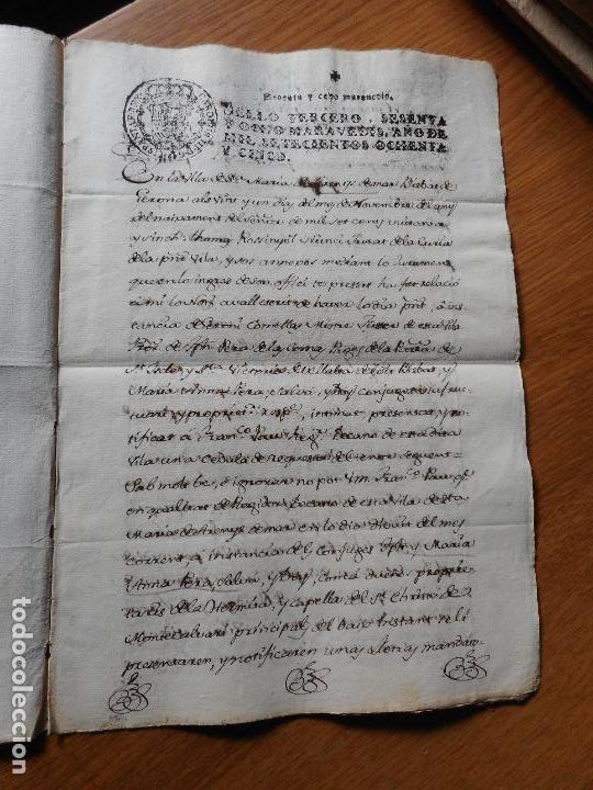 Manuscrits anciens: ANTIGUO MANUSCRITO CATALAN. ANNA PENNA SALVA. COMELLAS MESTRE ARENYS DE MAR 1785