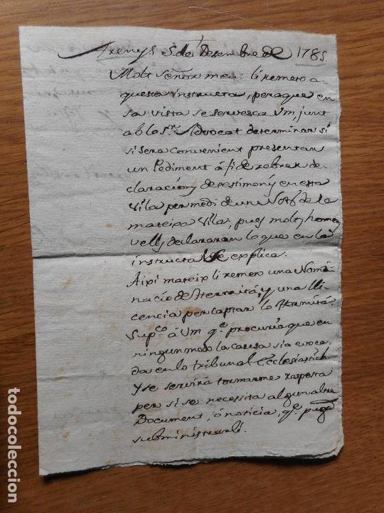 Manuscrits anciens: ANTIGUO MANUSCRITO CATALAN. GERONI COMELLAS ARENYS DE MAR 1785