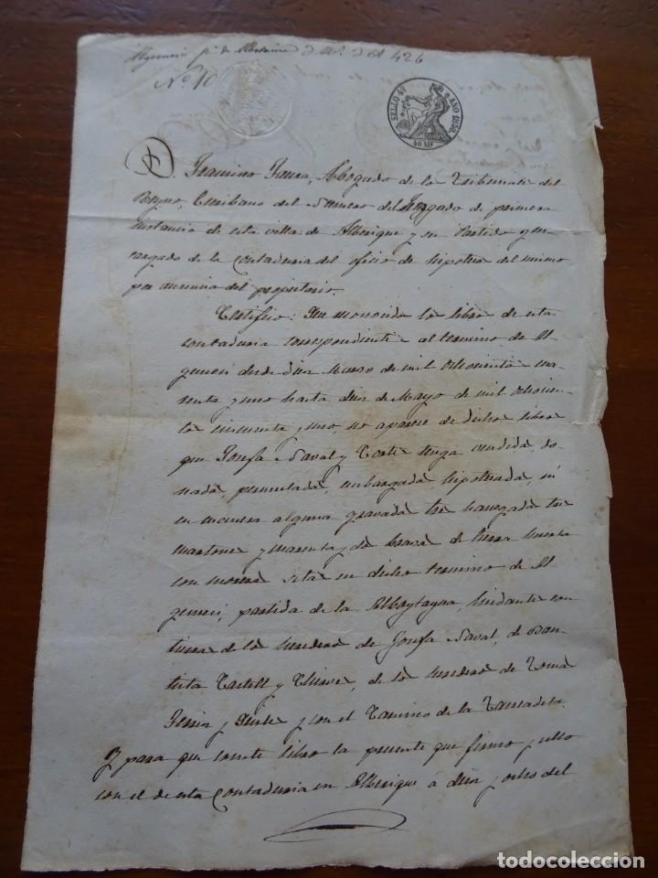 Manuscritos antiguos: Valencia, Algames&iacute; certificaci&oacute;n registral, 1856 - Foto 1