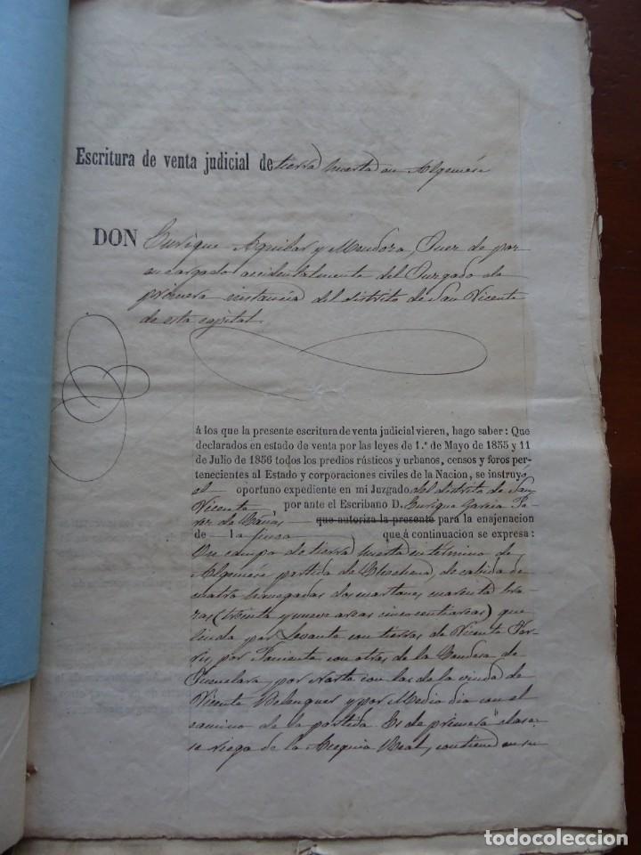 Manuscritos antiguos: Algames&iacute;, Valencia, venta judicial de huerta, 1867, 28 pags - Foto 2