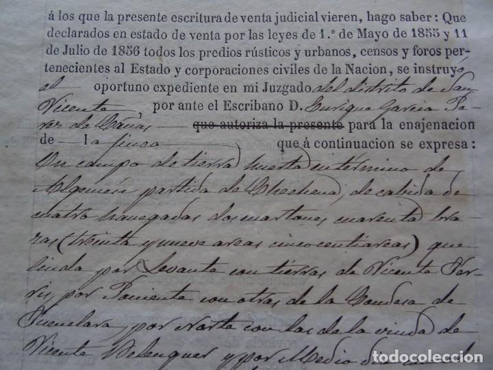 Manuscritos antiguos: Algames&iacute;, Valencia, venta judicial de huerta, 1867, 28 pags - Foto 3