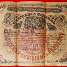 Manuscritos antiguos: DOCUMENTO CUBA BONO 500 PESOS BAYAMO 1868 Nº 32 CAPITANIA GENERAL GOBIERNO PROVISIONAL CM CESPEDES