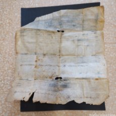 Manuscritos antiguos: DOCUMENTO MANUSCRITO PIEL 55CM DOTALIA DEL BENEFICI SANT JOAN EVANGELISTA SIGLO XIV FECHA AÑO 1346. Lote 330947668