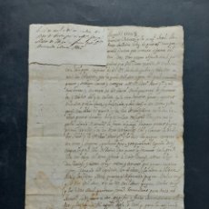 Manuscritos antiguos: DOCUMENTO MANUSCRITO CARTA DE PAGO 1000 SOUS SUELDOS 1704 S XVIII TARRAGONA MALLORCA