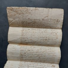 Manuscritos antiguos: DOCUMENTO MANUSCRITO VENTA TERRA DE TIURANA URGELLENC PANTANO RIALB NOGUERA LLEIDA CIRCA XVII