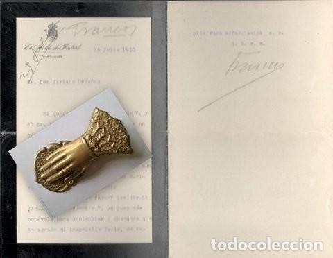 Manoscritti antichi: SIMP&Aacute;TICA CARTA DE JOS&Eacute; FRANCOS RODR&Iacute;GUEZ A M. ORDO&Ntilde;EZ FALLANDO PLEITO POR DENUNCIA A SU AUTOM&Oacute;VIL