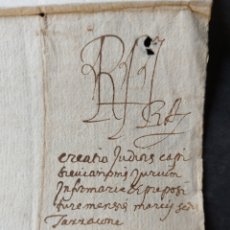 Manuscritos antiguos: DOCUMENTO MANUSCRITO CREATIO METROPOLITANA TARRAGONA CANÓNIGO 1589 XVI