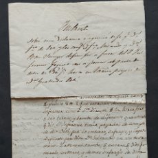 Manuscritos antiguos: DOCUMENTO MANUSCRITO PETICIÓN SOBRE UN ACTO DE DECLARACIÓN Y AGNICIO VENDA HOMDEDEU XVIII TARRAGONA
