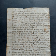 Manuscritos antiguos: DOCUMENTO MANUSCRITO DOMINICA CIRCA XVII TAMAÑO 21 X 15