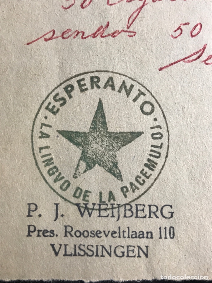 Manuscritos antiguos: ESPERANTO , carta con membrete documento original 1958 bien conservada - Foto 2