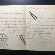 Manuscritos antiguos: ESPERANTO , CARTA CON MEMBRETE DOCUMENTO ORIGINAL 1958 BIEN CONSERVADA. Lote 331921658