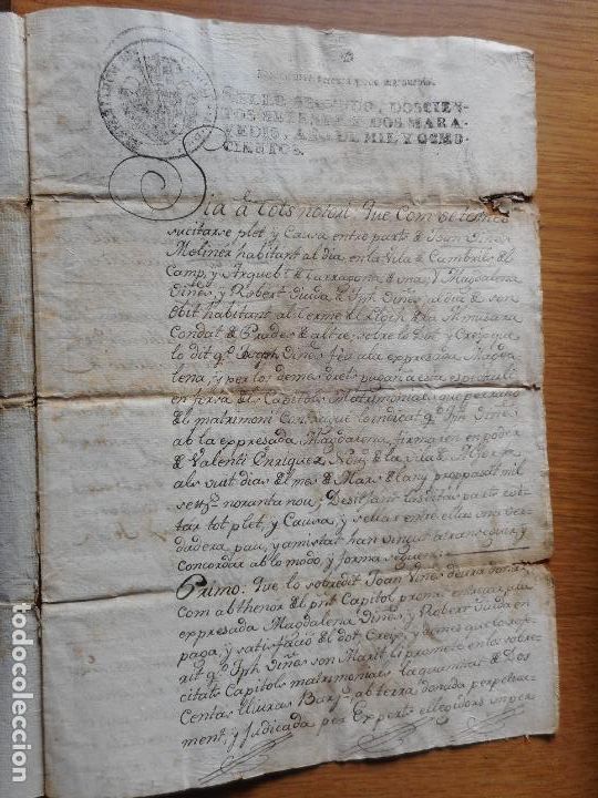 Alte Manuskripte: ANTIGUO MANUSCRITO JOAN VI&Ntilde;ES MOLINER-MAGDALENA VI&Ntilde;ES ROBERT. CAMBRILS TARRAGONA 1800