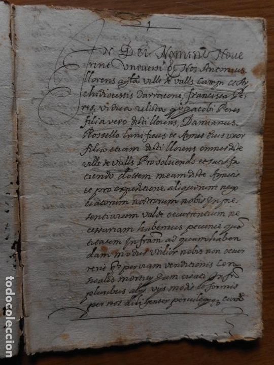 Ancient Manuscripts: ANTIGUO MANUSCRITO CATALAN. ANTONI LLORENS. VILLA DE VALLS TARRAGONA SIGLO XVIII