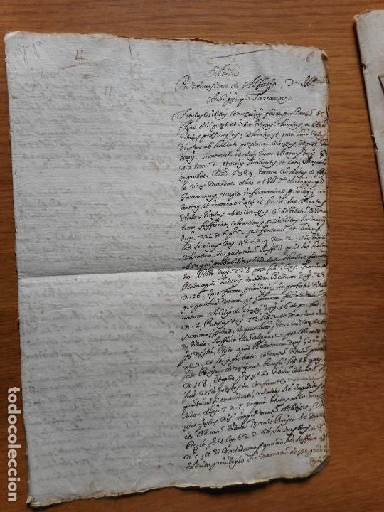 Ancient Manuscripts: ANTIGUO MANUSCRITO VILLA DE ALFORJA TARRAGONA SIGLO XVII