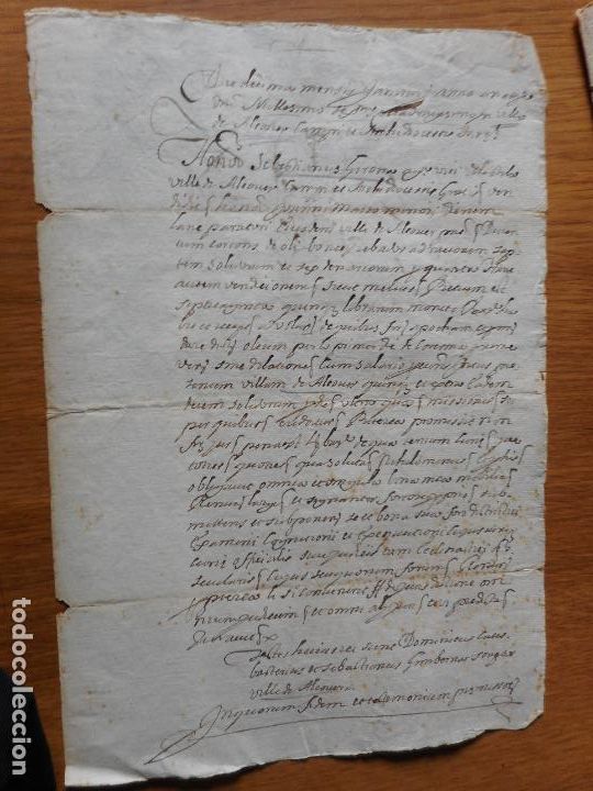 Ancient Manuscripts: ANTIGUO MANUSCRITO CATALAN VILLA DE ALCOVER TARRAGONA SIGLO XVII