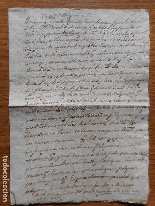 Ancient Manuscripts: ANTIGUO MANUSCRITO VILLA DE ALCOVER TARRAGONA 1681