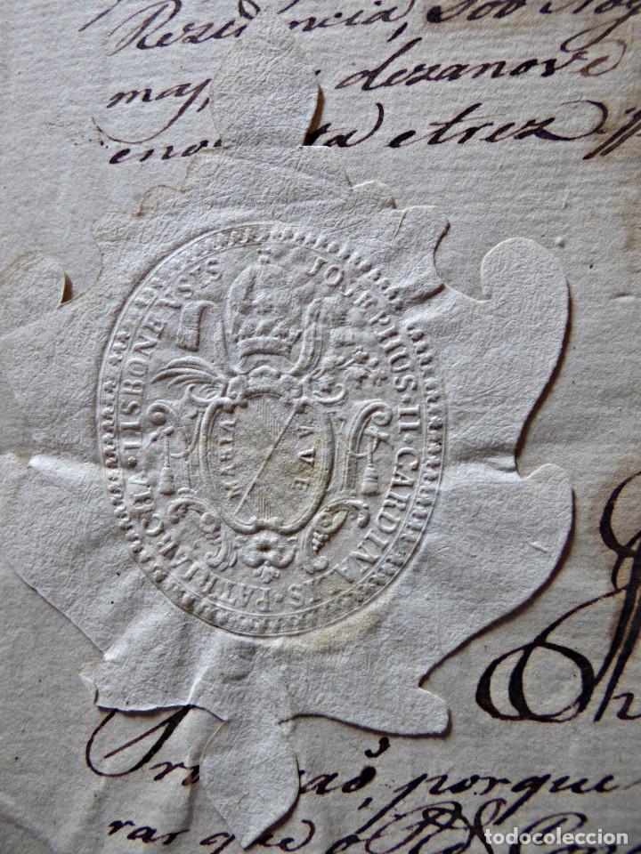 Ancient Manuscripts: CARDENAL PATRIARCA JOS&Eacute; II DE LISBOA. DOCUMENTO CON SELLO CARDENALICIO 1793