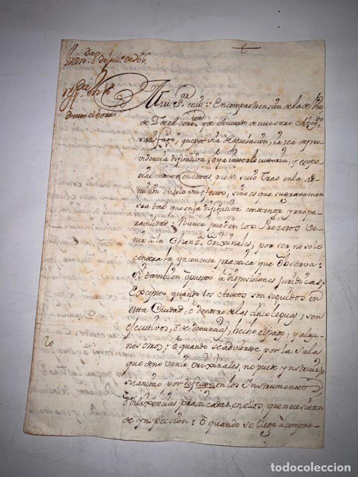 Manuscritos antiguos: GRANADA, 1766. MANUEL DE LUQUE GUZMAN. APELACION. VER/LEER - Foto 1