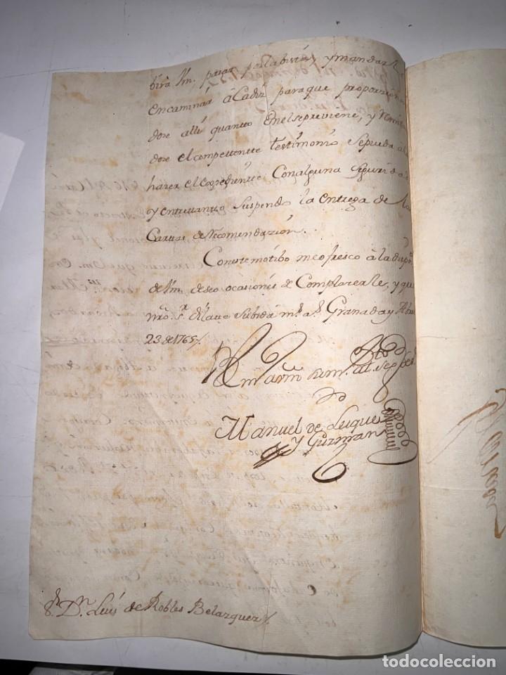 Manuscritos antiguos: GRANADA, 1765. RECURSO DEL MARQUES DE TABLANTES. VER/LEER - Foto 2