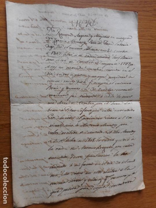 Ancient Manuscripts: ANTIGUO MANUSCRITO CATALAN RAMON ARQUES Y MASPONS BARCELONA 1808