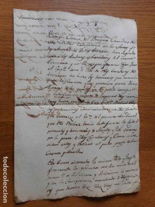 Ancient Manuscripts: ANTIGUO MANUSCRITO CATALAN RAMON COMAS DEL BRUGAN. BARCELONA 1808