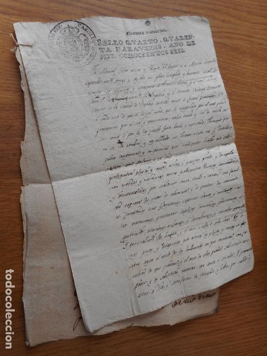 Alte Manuskripte: ANTIGUO MANUSCRITO FRANCISCO SASTRE SIMON - MANUEL SELVA.VILLA DE CALAF.BARCELONA 1806