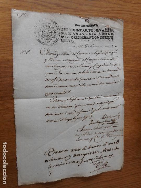 Alte Manuskripte: ANTIGUO MANUSCRITO JUAN MONTAGUT. BARCELONA 1817