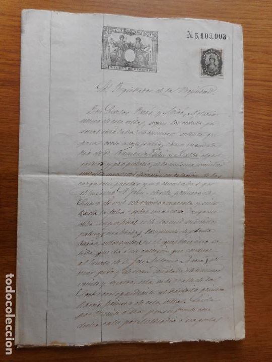 Alte Manuskripte: ANTIGUO MANUSCRITO RAMON FELI&Uacute; Y BALT&Aacute; VILLAFRANCA PENEDES BARCELONA 1877