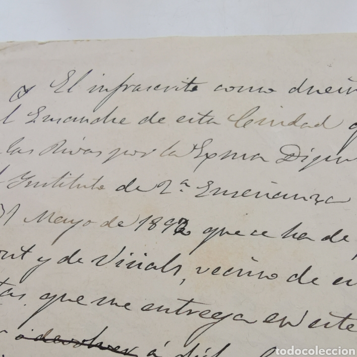 Manuscritos antiguos: Documento 1896, Compra manzana eixample N&ordm;52, para construcci&oacute;n Instituto de 2&ordf; ense&ntilde;anza, J. Font - Foto 5
