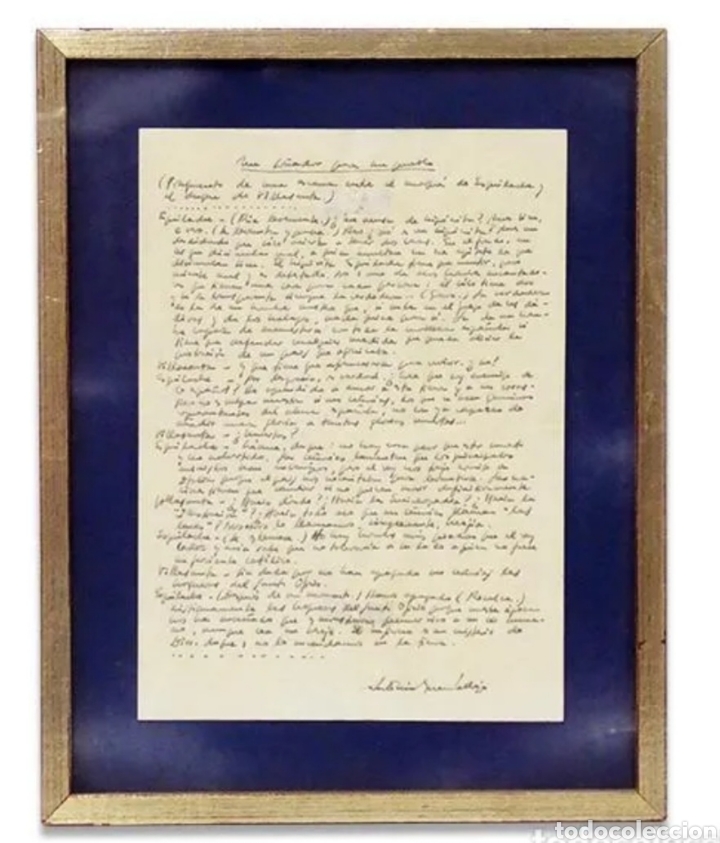 Manuscritos antiguos: Manuscrito original de Buero Vallejo. - Foto 1