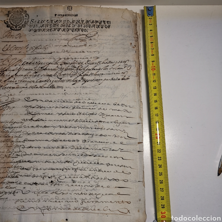 Manuscritos antiguos: Documento de 1645 de 24 pagsinas 14 caras escritas, - Foto 3