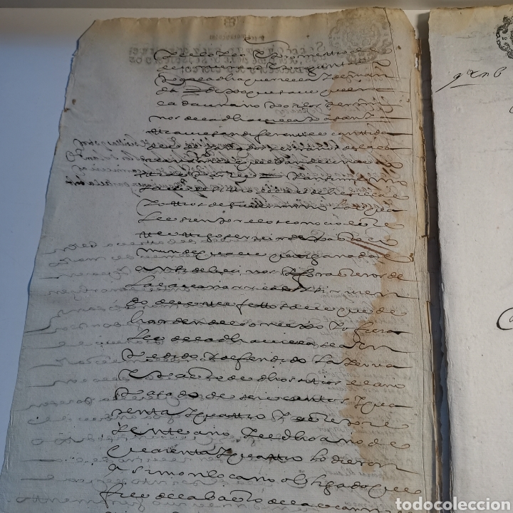 Manuscritos antiguos: Documento de 1645 de 24 pagsinas 14 caras escritas, - Foto 7