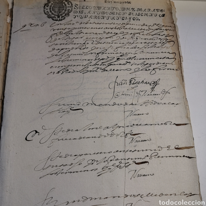 Manuscritos antiguos: Documento de 1645 de 24 pagsinas 14 caras escritas, - Foto 8