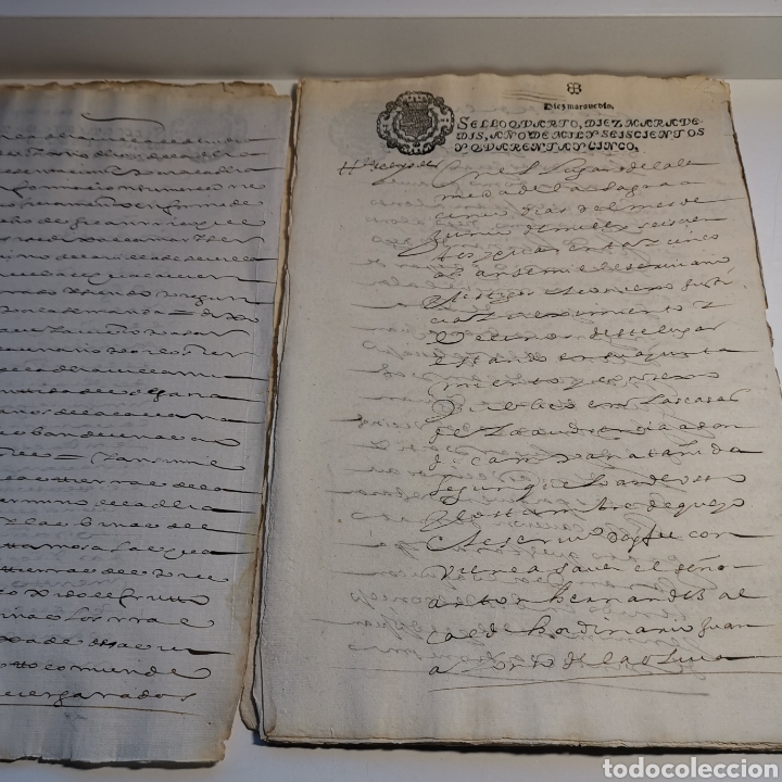Manuscritos antiguos: Documento de 1645 de 24 pagsinas 14 caras escritas, - Foto 9